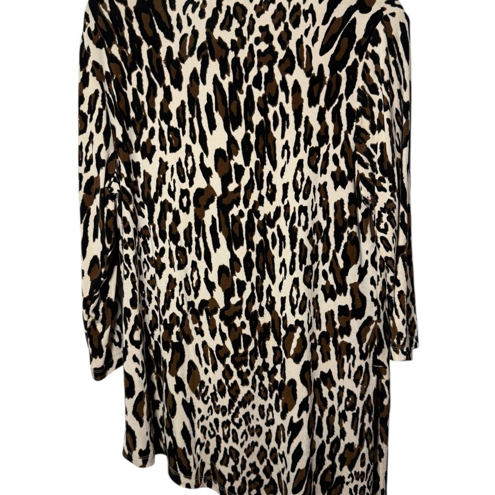 Chico's Animal Print Top with Asymmetrical Design - Picture 9 of 9